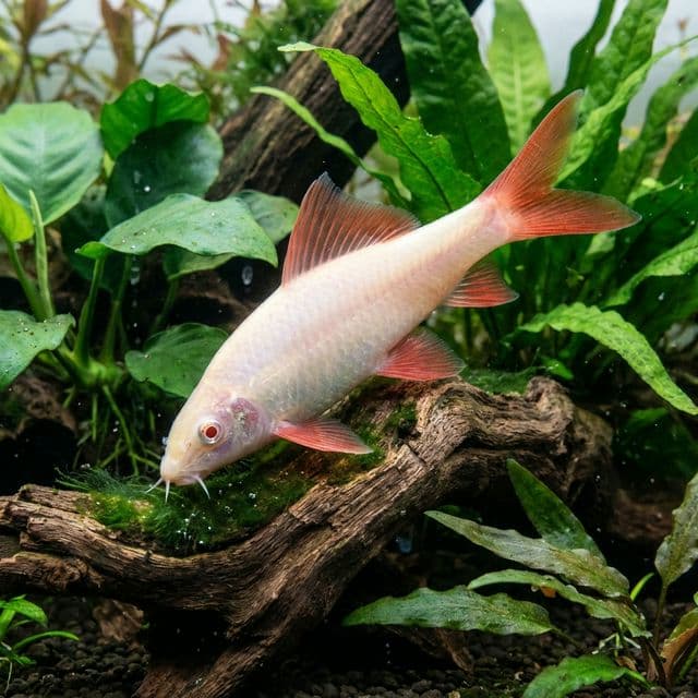 Requin Rubis Albinos : Epalzeorhynchos frenatum (albino)