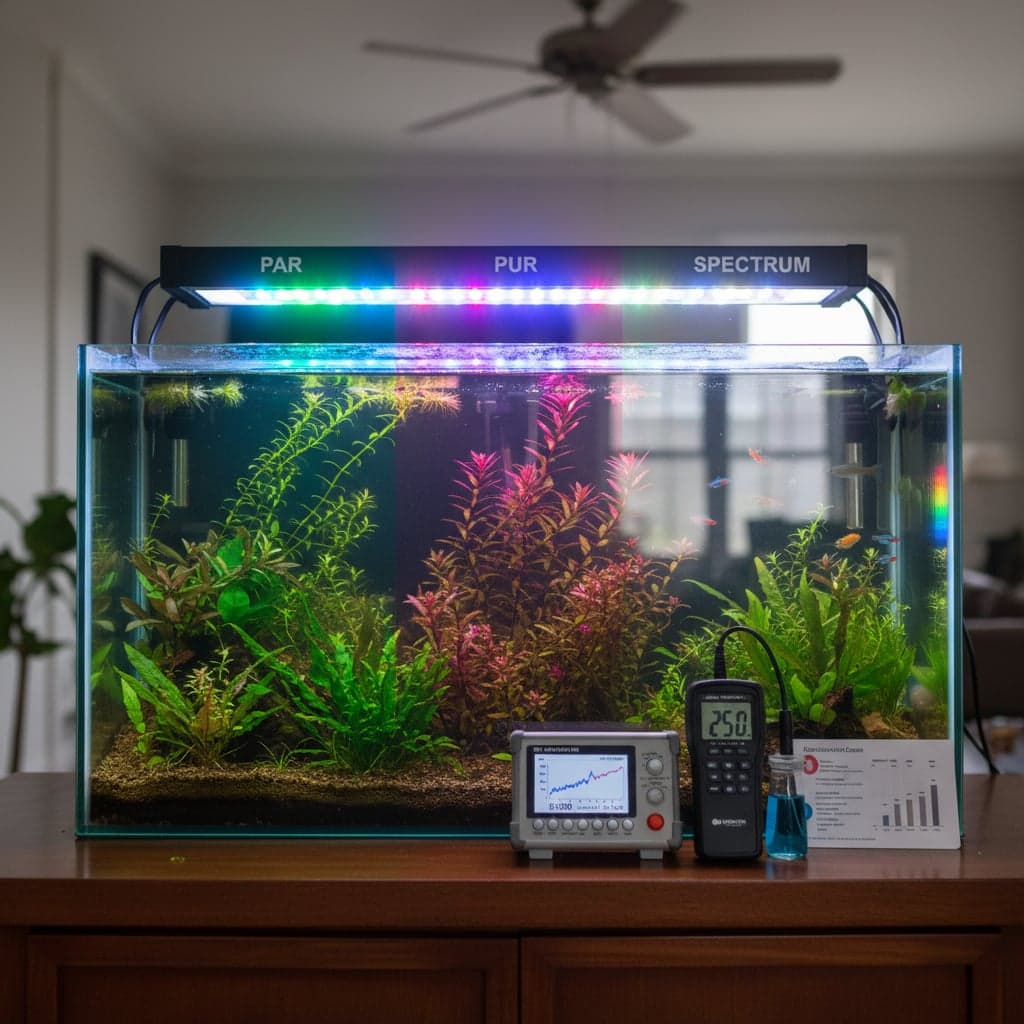Éclairage d'aquarium : PAR, Kelvin, Spectre et Photopériode