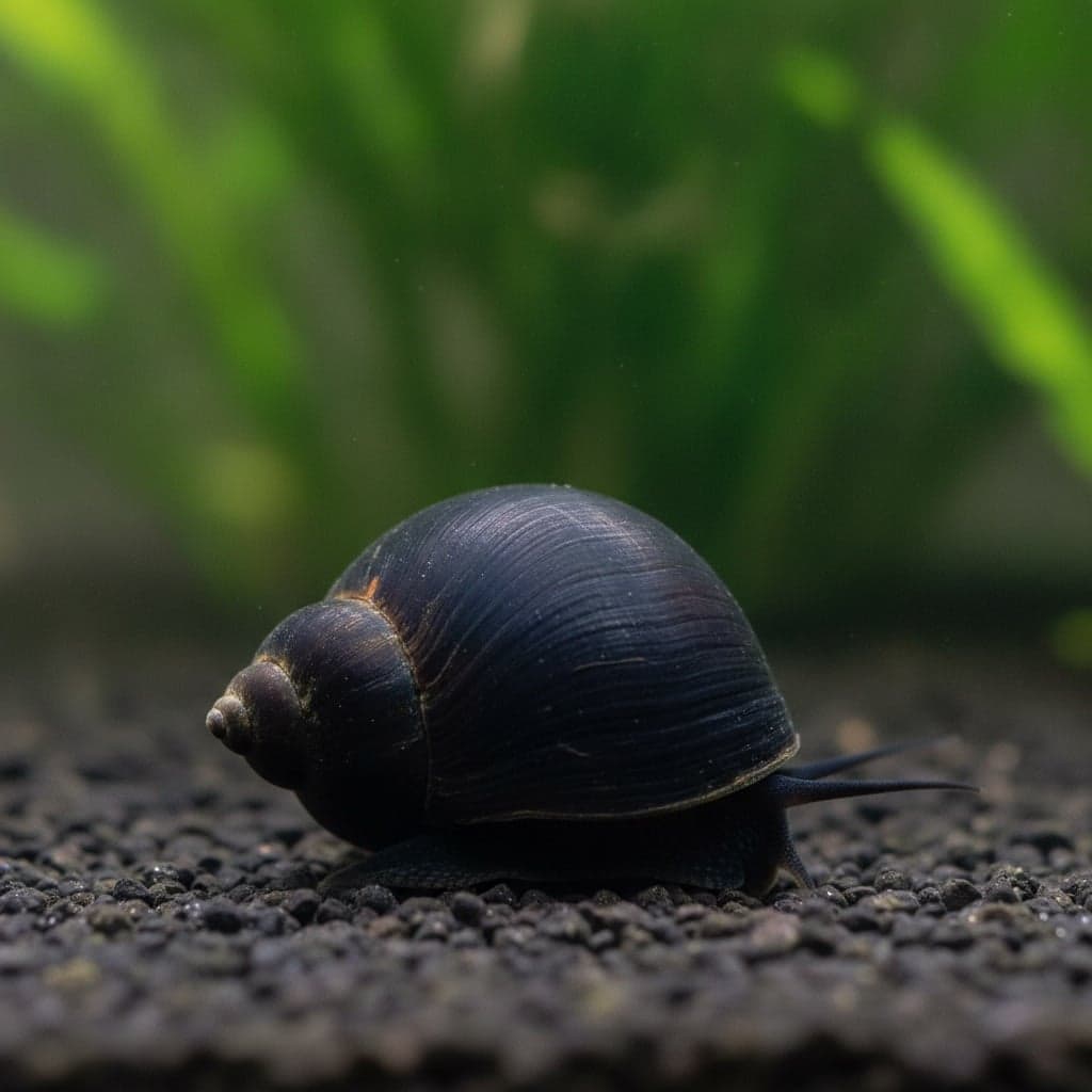 Black Military Helmet Nerite Snail: Neritina pulligera