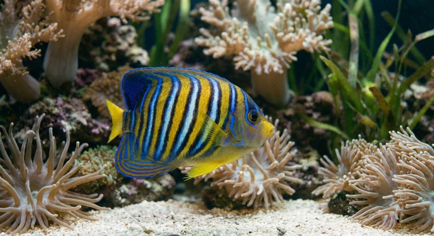 Poisson-ange à rayures bleues