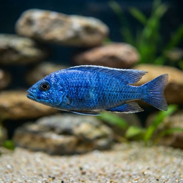 Electric Blue Hap: Sciaenochromis fryeri