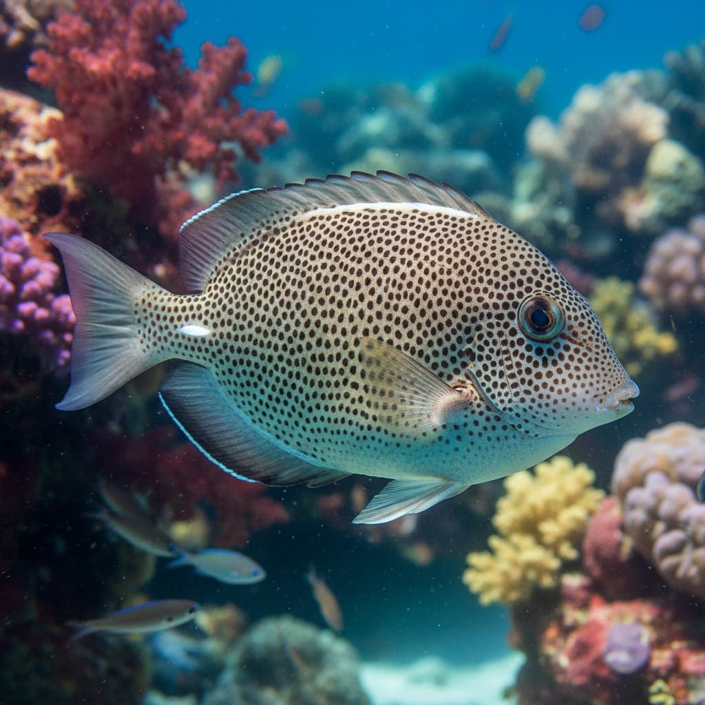 Poisson-chirurgien à taches de rousseur