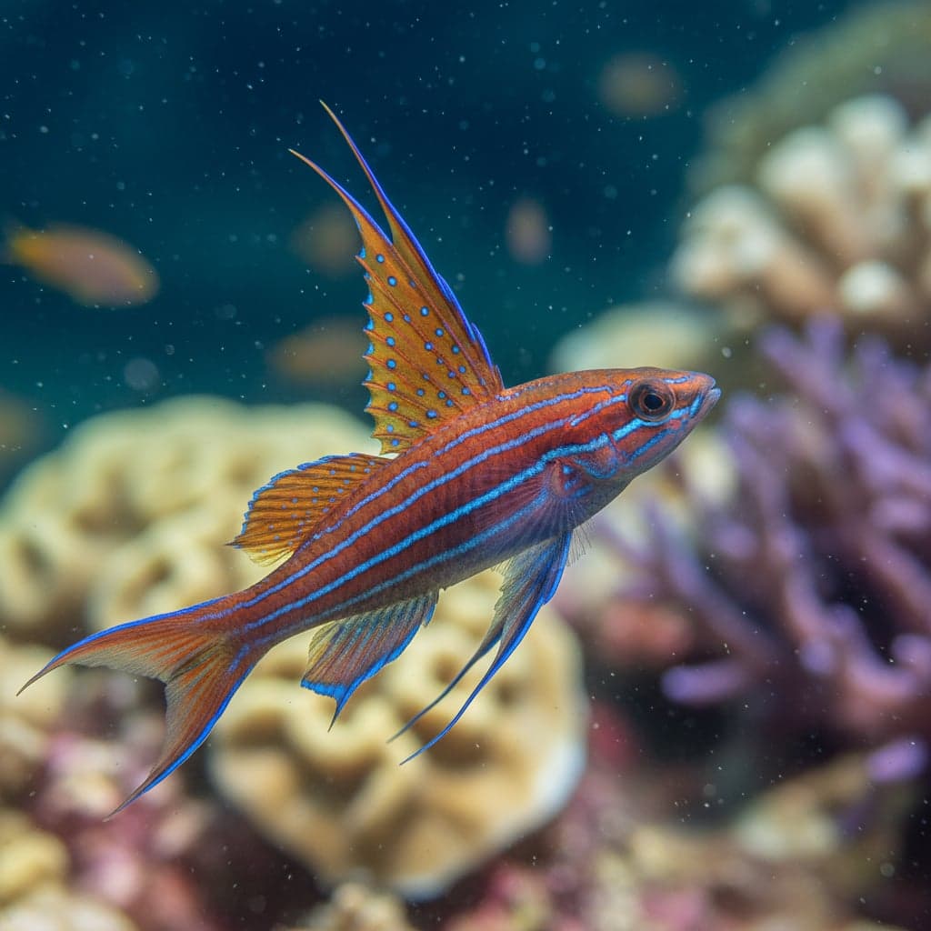 Hi-fin Flasher Wrasse: Paracheilinus filamentosus