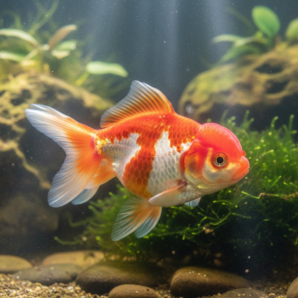 Carassius auratus 'Oranda': Poisson rouge Oranda
