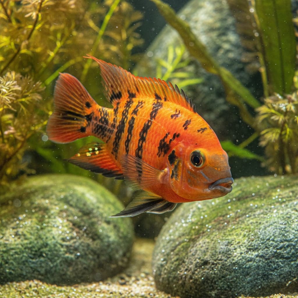 Amphilophus citrinellus x Vieja melanura: Blood Parrot Cichlid