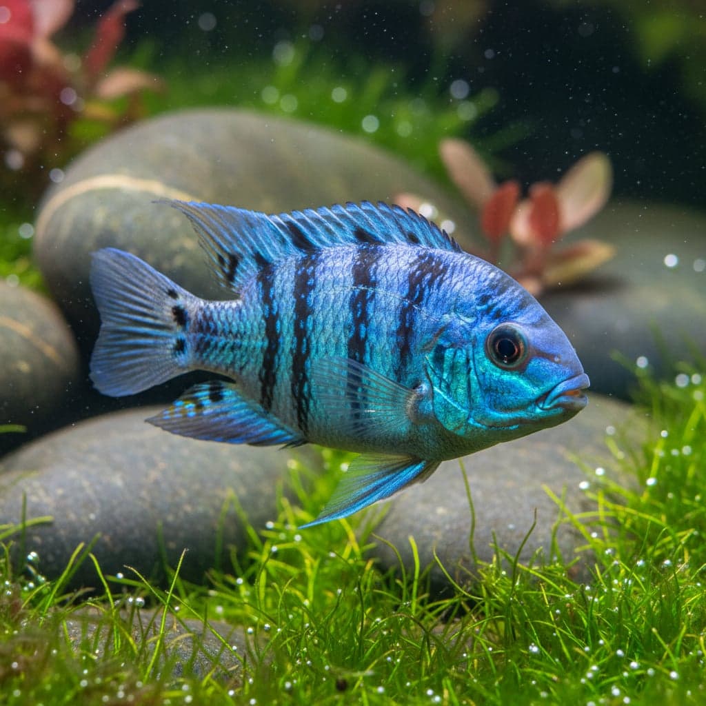 Polar Blue Parrot Convict: Amatitlania nigrofasciata x (Hybrid)