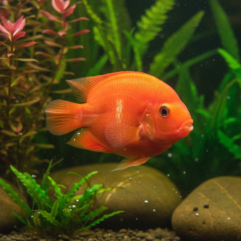 Amphilophus citrinellus x (Hybrid): Red Parrot Cichlid