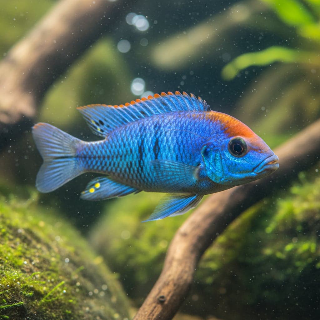 Red-top Ice-blue Zebra: Metriaclima greshakei