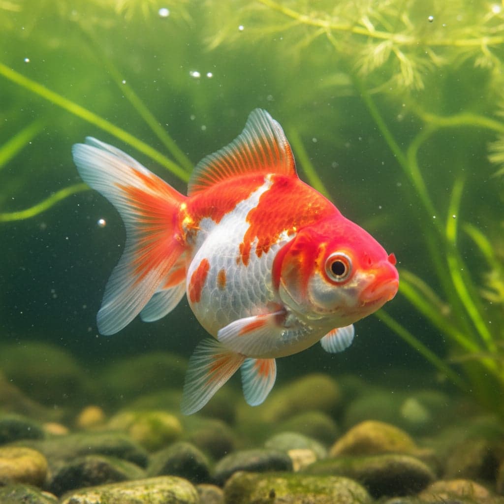 Red & White Ryukin: Carassius auratus 'Ryukin'