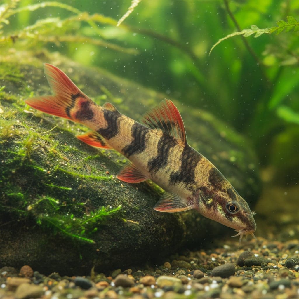 Redfin Peppered Tiger Loach: Syncrossus berdmorei
