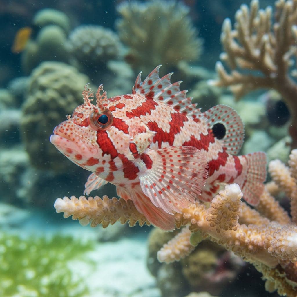 Poisson-héron à taches rouges