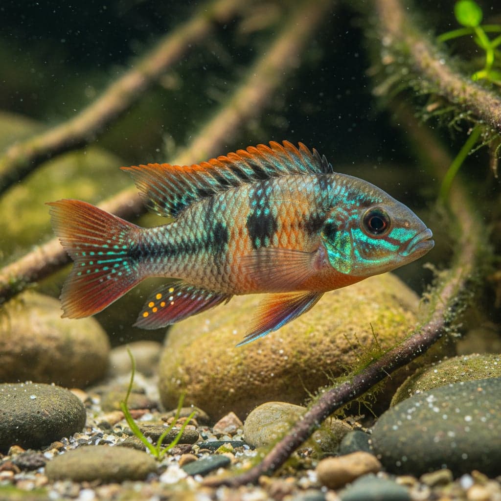 Rock Kribensis Cichlid: Pelvicachromis rubrolabiatus