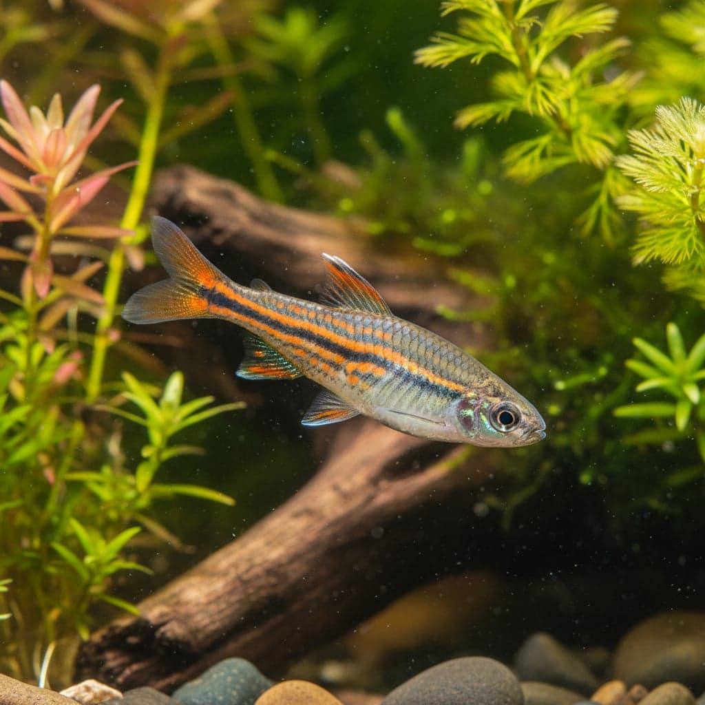 Danio à nageoires orange tachetées