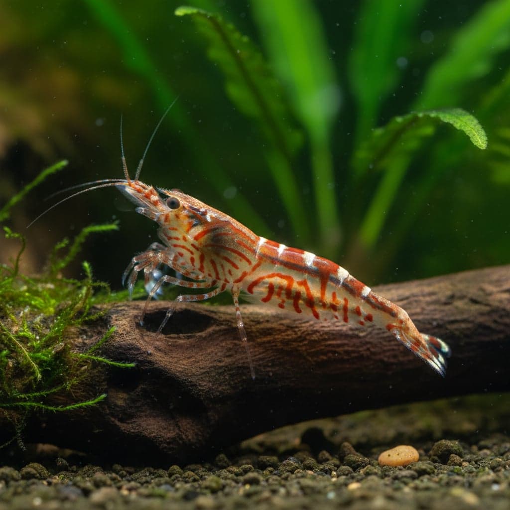 Sulawesi Red Line Shrimp: Caridina striata