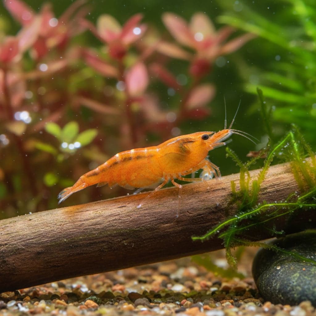 Neocaridina davidi var. "Sunkist": Crevette Orange Sunkist