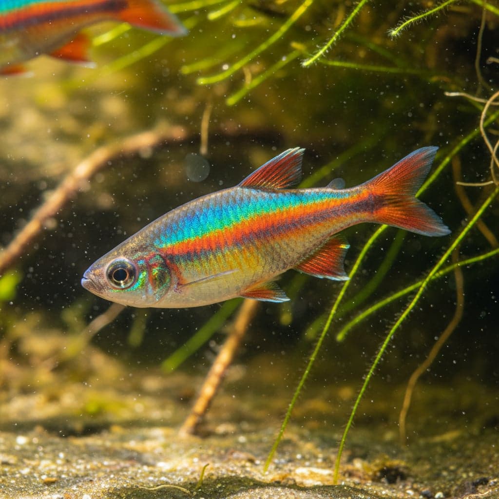 Poisson arc-en-ciel nain du coucher de soleil