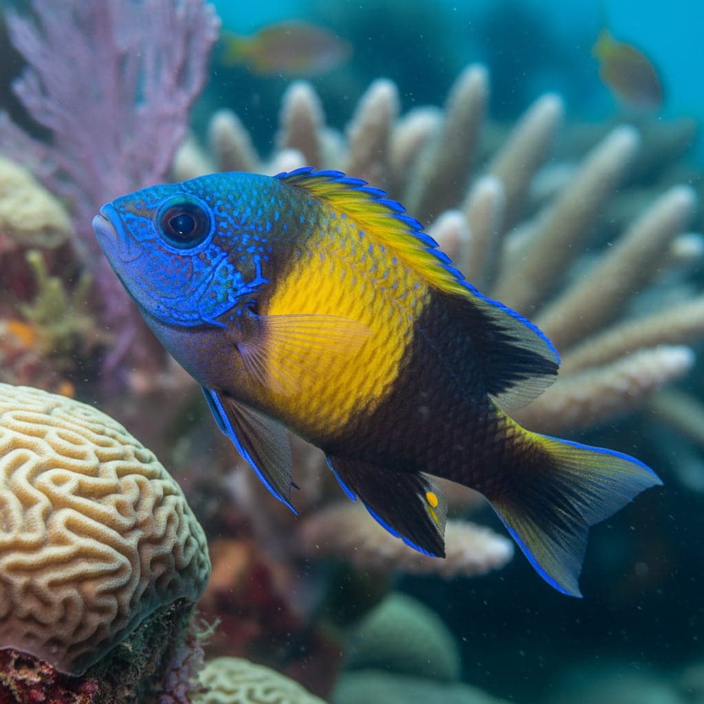 Poisson Demoiselle Tricolore