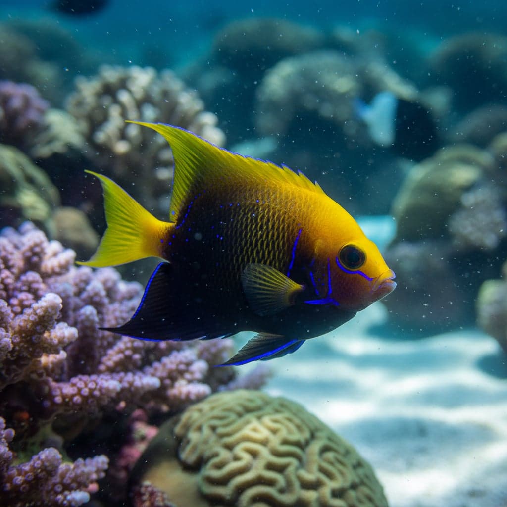 Poisson-ange à tête jaune