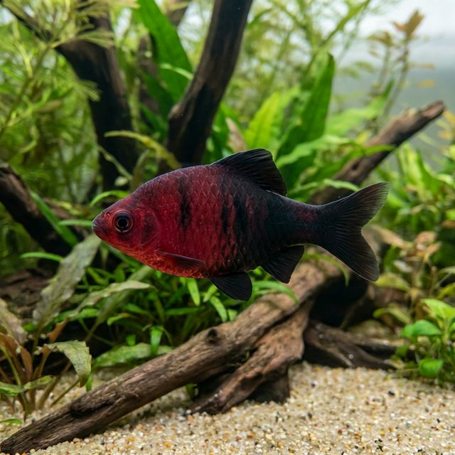Black Ruby Barb: Pethia nigrofasciata