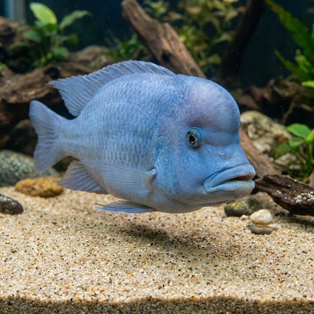 The Blue Dolphin Cichlid: Cyrtocara moorii