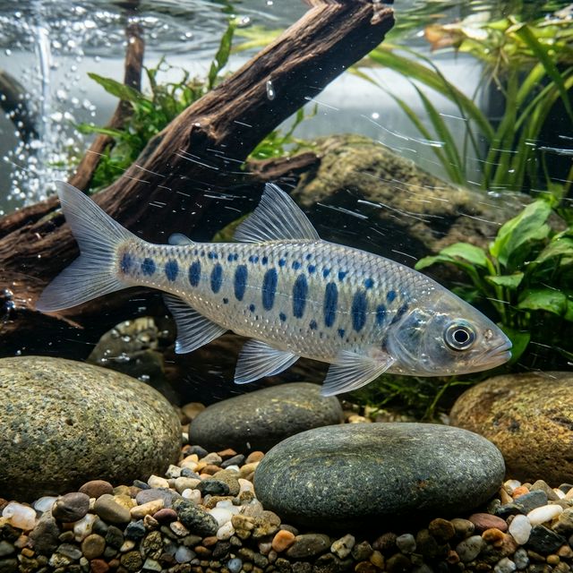 Blaugefleckter Hügelbachforelle: Opsarius bakeri