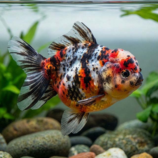 Calico Oranda: Carassius auratus