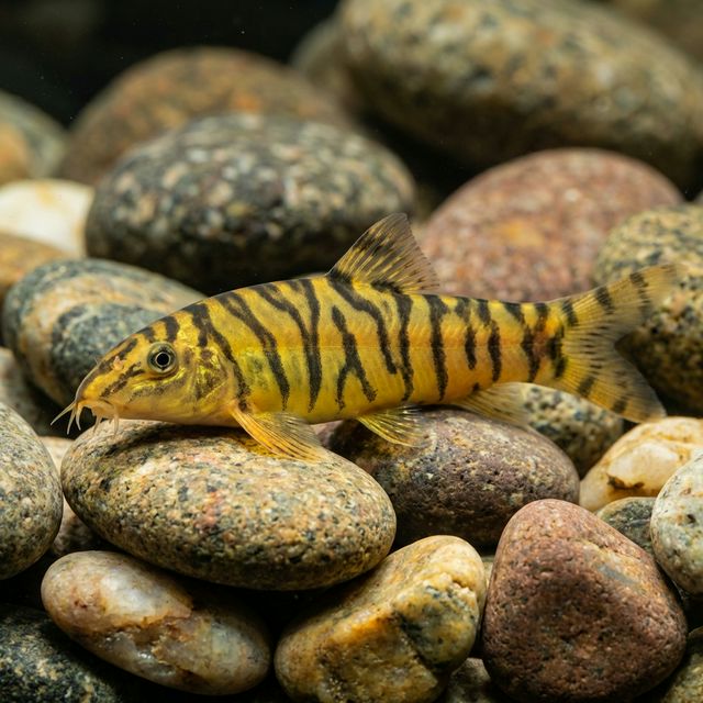Chinese Golden Zebra Loach: Sinibotia pulchra