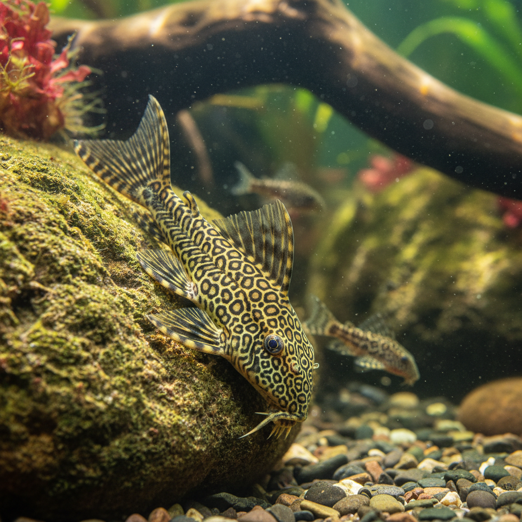 Large pleco (Hypostomus-type) representative for common pleco tank mates