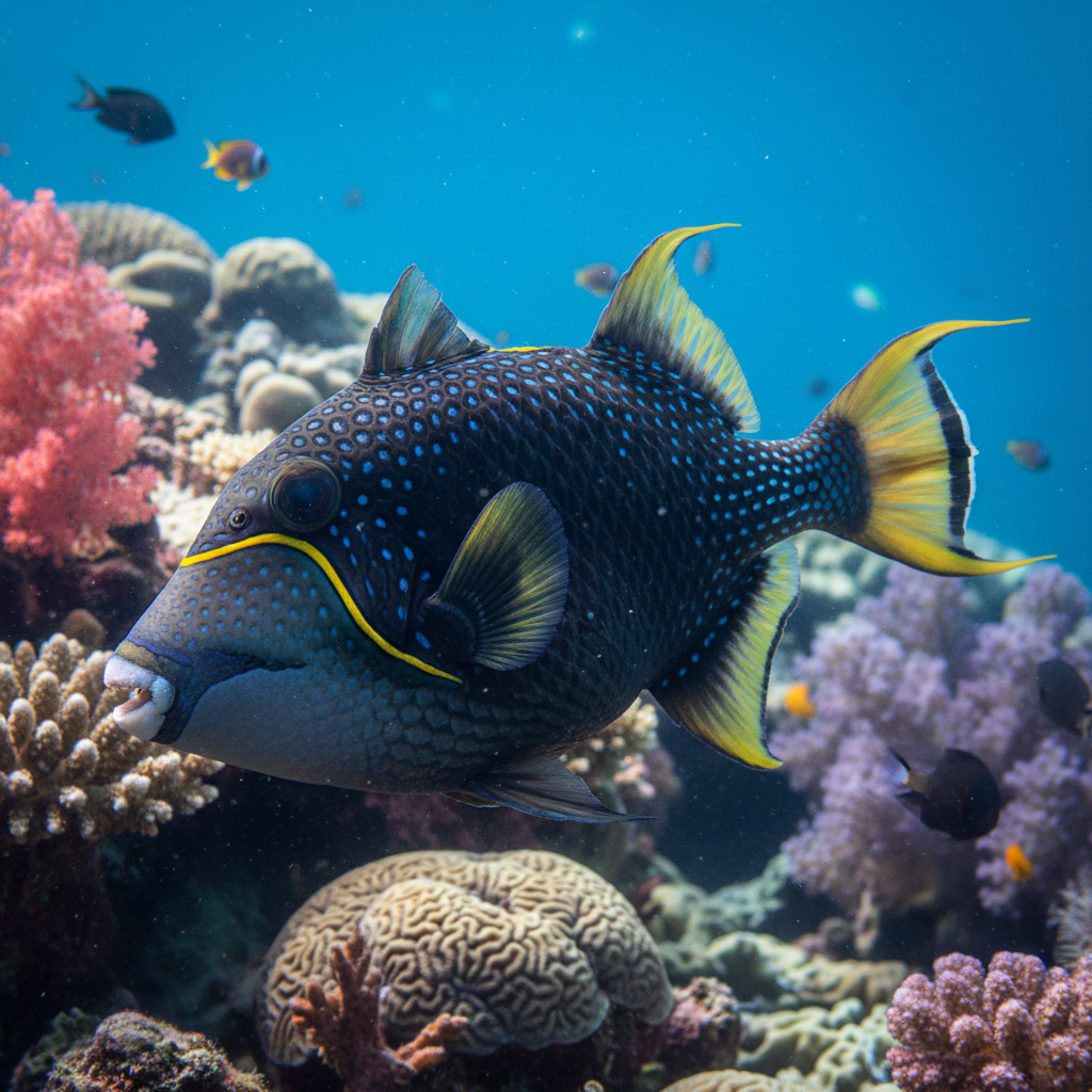 Indian Triggerfish: Melichthys indicus