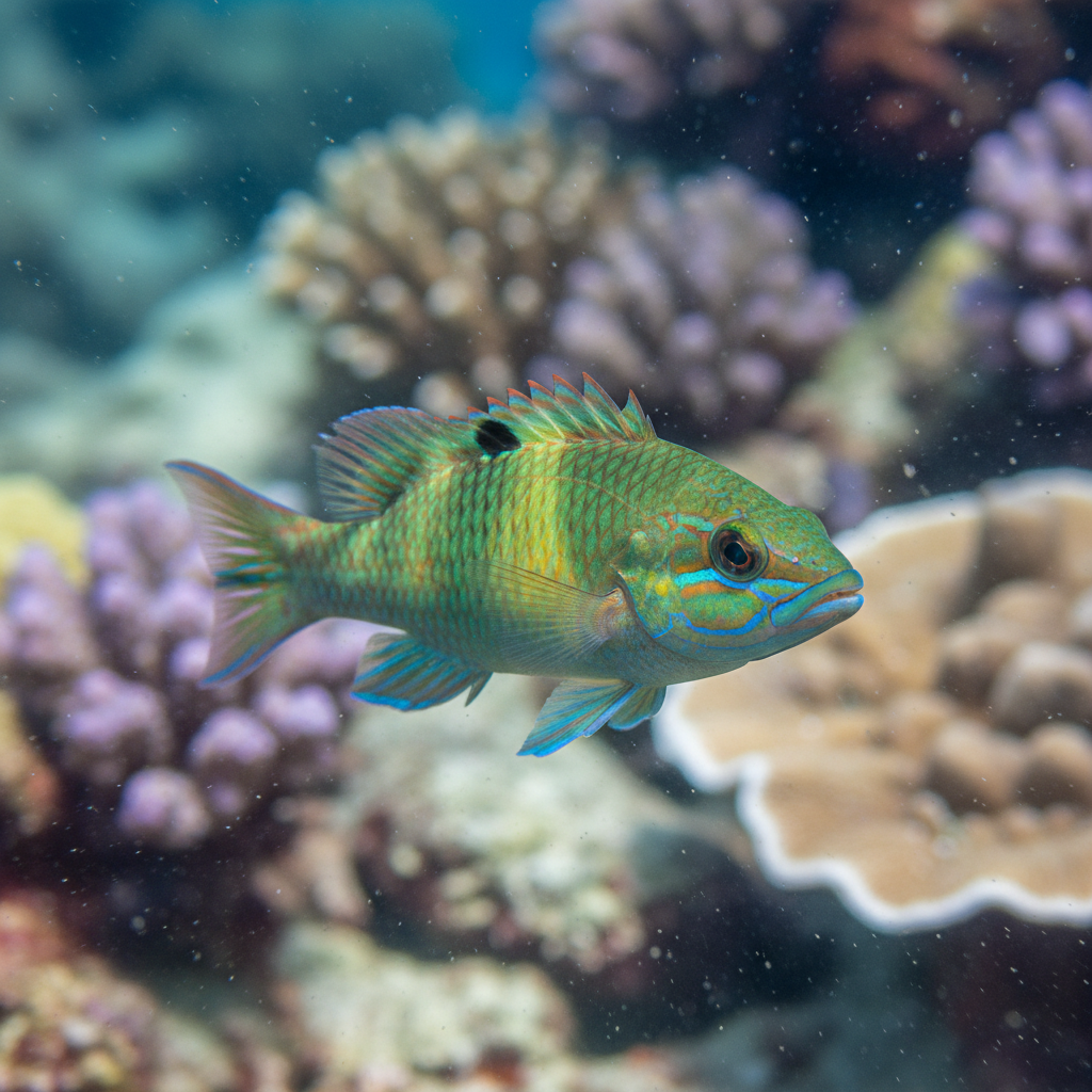 Jade Wrasse: Halichoeres chloropterus