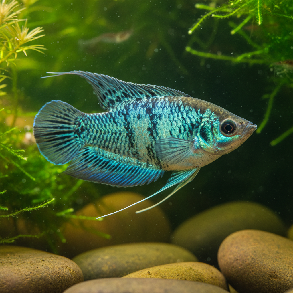 Trichopodus trichopterus var.: Opaline Gourami