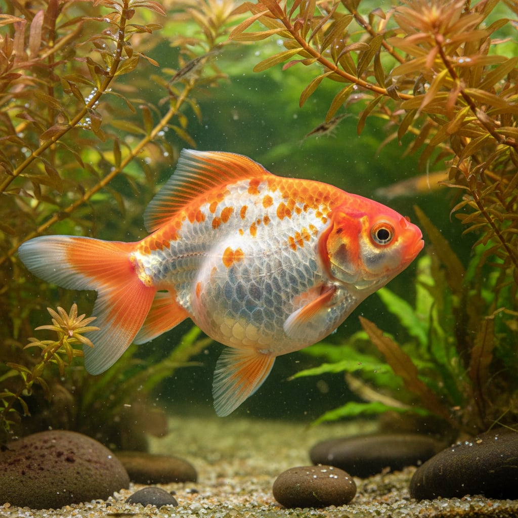 Carassius auratus 'Pearlscale': Goldfish pearlscale