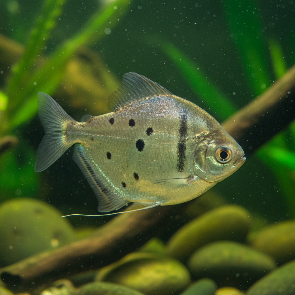 Spotted Silver Dollar: Metynnis maculatus