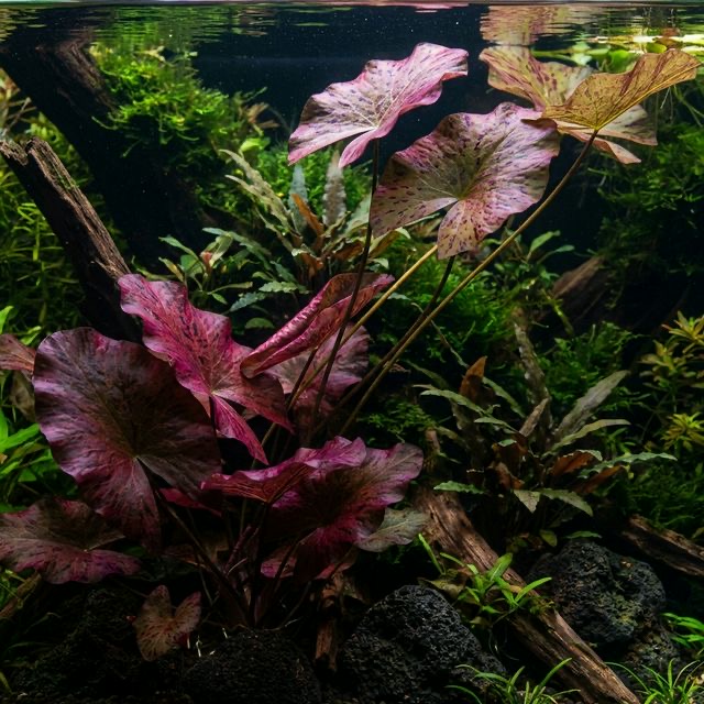 Nymphaea lotus "zenkeri": Tiger Lotus