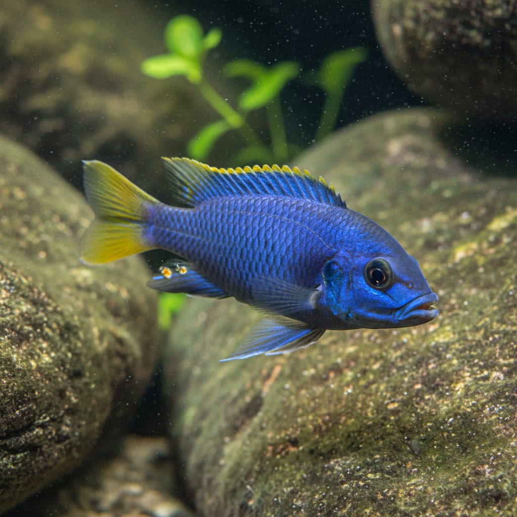 Acei de cola amarilla: Pseudotropheus elegans